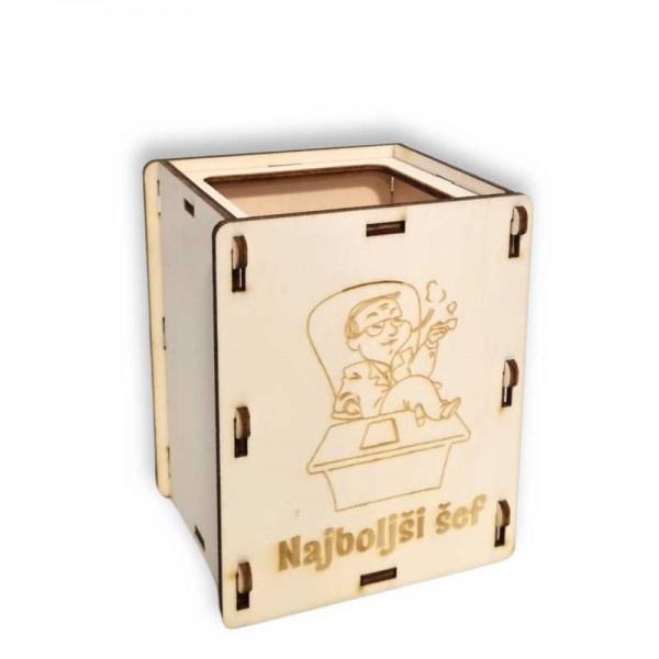 Leseni lonček za pisala - najboljši šef